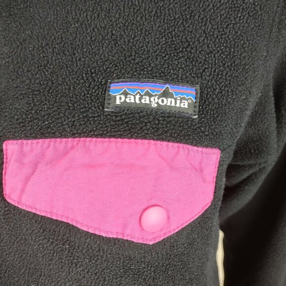 Patagonia Synchilla black 1/4 snap pullover fleece sweatshirt jacket Small - Picture 3 of 9